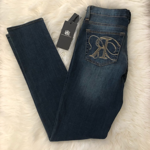 Rock & Republic Berlin Embellished Skinny Jeans Sz 8 - Picture 5 of 9